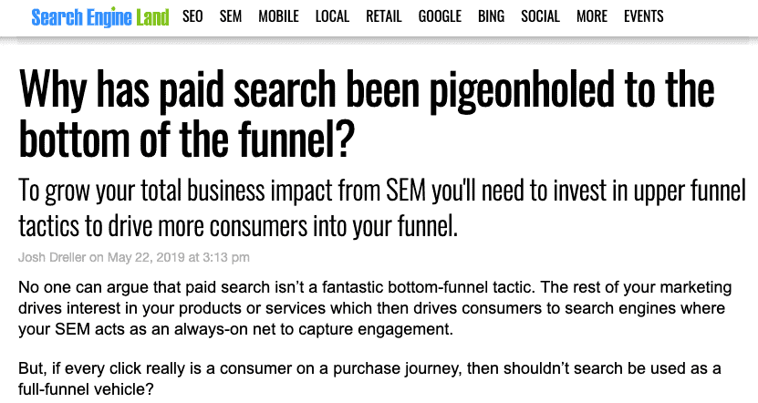 full funnel search tenets
