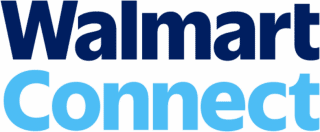 Das Walmart Connect-Logo mit „Walmart“ in Dunkelblau und „Connect“ in Hellblau auf weißem Hintergrund.