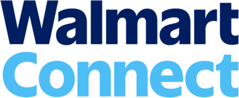 Das Walmart Connect-Logo mit „Walmart“ in Dunkelblau und „Connect“ in Hellblau auf weißem Hintergrund.
