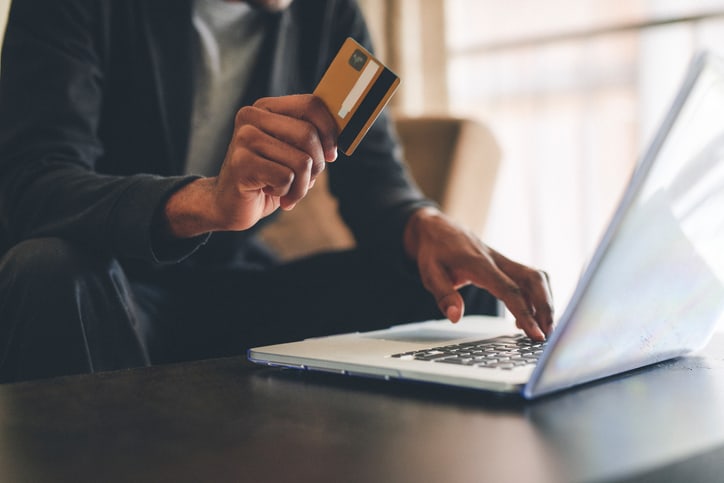 man with credit card