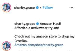 instagram amazon link