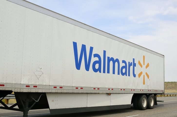 A Walmart truck on I-25 outside of Denver, Colorado