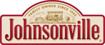 Johnsonville logo with a drawing of a house and trees above the brand name. Text reads Family Owned Since 1945 in an arch over the image, highlighting Johnsonville and its tradition—now reaching customers through Instacart Advertising.