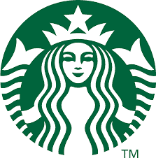 Green and white Starbucks logo featuring a twin-tailed mermaid, or siren, with flowing hair, a crown with a star, and a circular border—ideal for Instacart Advertising to attract coffee lovers online.