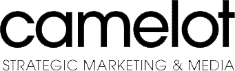 Ein Logo mit dem Wort „Camelot“ in großen, fetten Kleinbuchstaben. Darunter steht in kleinerer Schrift „STRATEGIC MARKETING & MEDIA“ – perfekt für eine datengestützte Fallstudie.