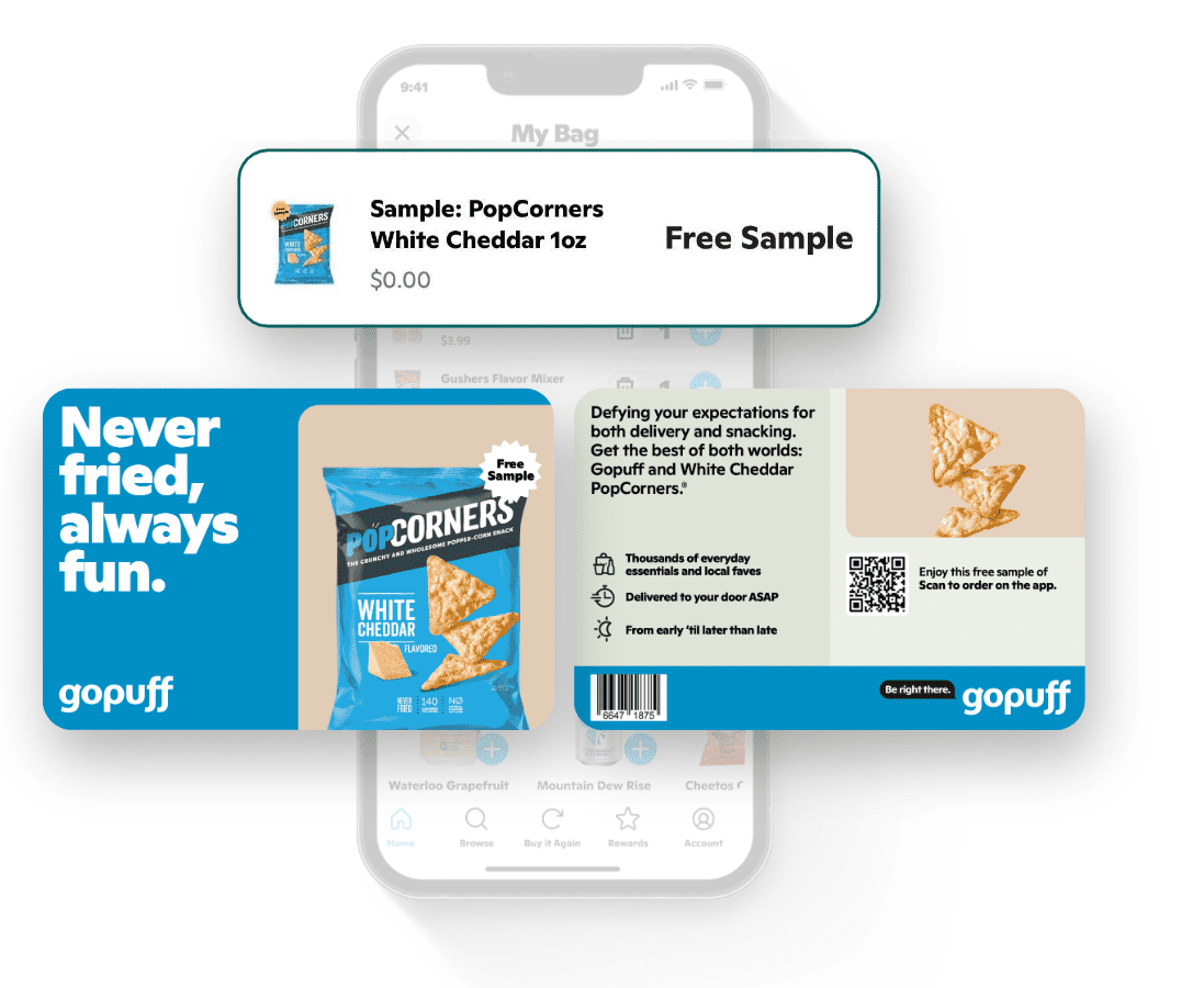 gopuff Werbung Instant Sampling Programm