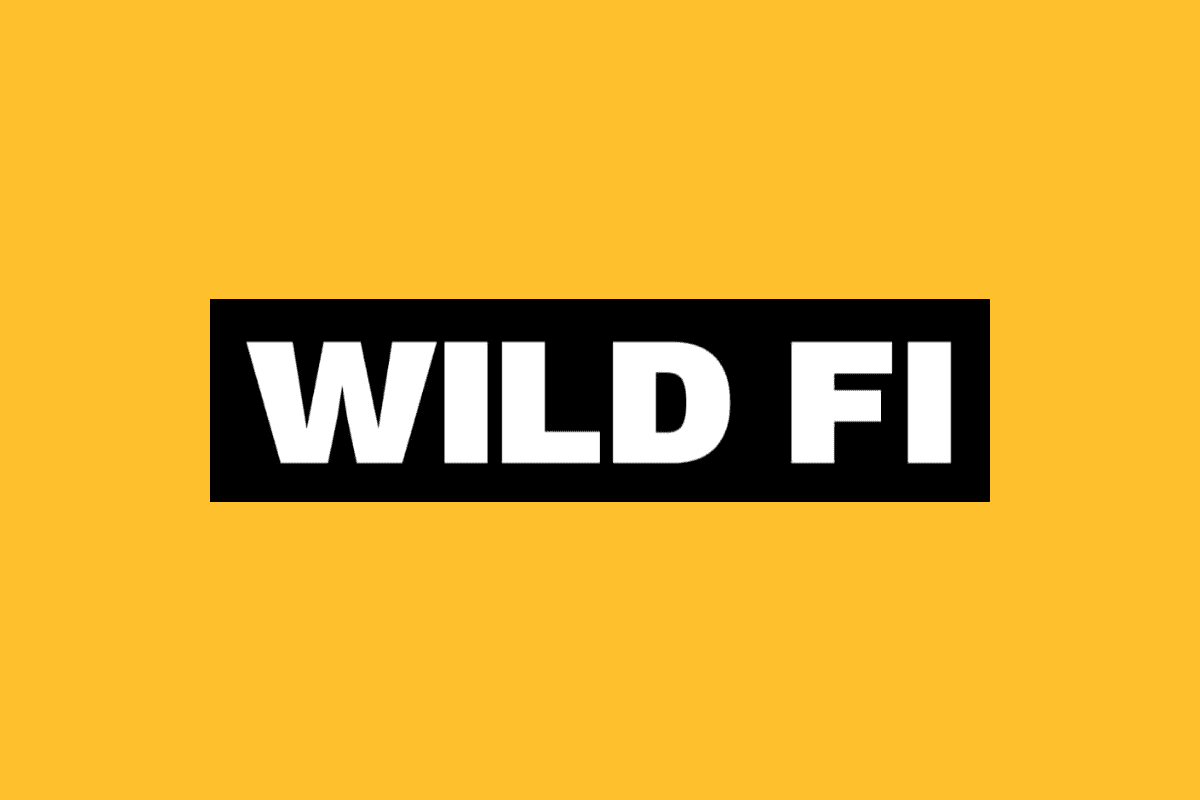 Das Bild hat einen gelben Hintergrund, auf dem der fettgedruckte weiße Text „WILD FI“ mittig in einem dicken schwarzen Rechteck steht – perfekt, um eine Fallstudie zu Smart Bidding und Budgetoptimierung zu präsentieren.