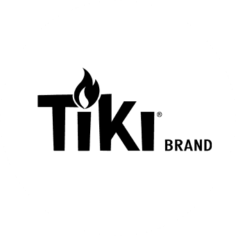 Das TIKI-Markenlogo in schwarzer Schrift auf weißem Hintergrund, mit einem Flammenmotiv über dem Buchstaben „I“ in „TIKI“ und dem Wort „BRAND“ in kleinerer Schrift rechts davon.