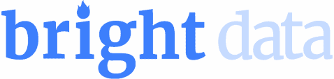 Auf dem Bild steht „bright data“ in blauen Kleinbuchstaben, wobei „bright“ fett gedruckt ist und „data“ in einem helleren Farbton erscheint. Der Punkt auf dem „i“ in „bright“ ist als kleine Flamme gestaltet.
